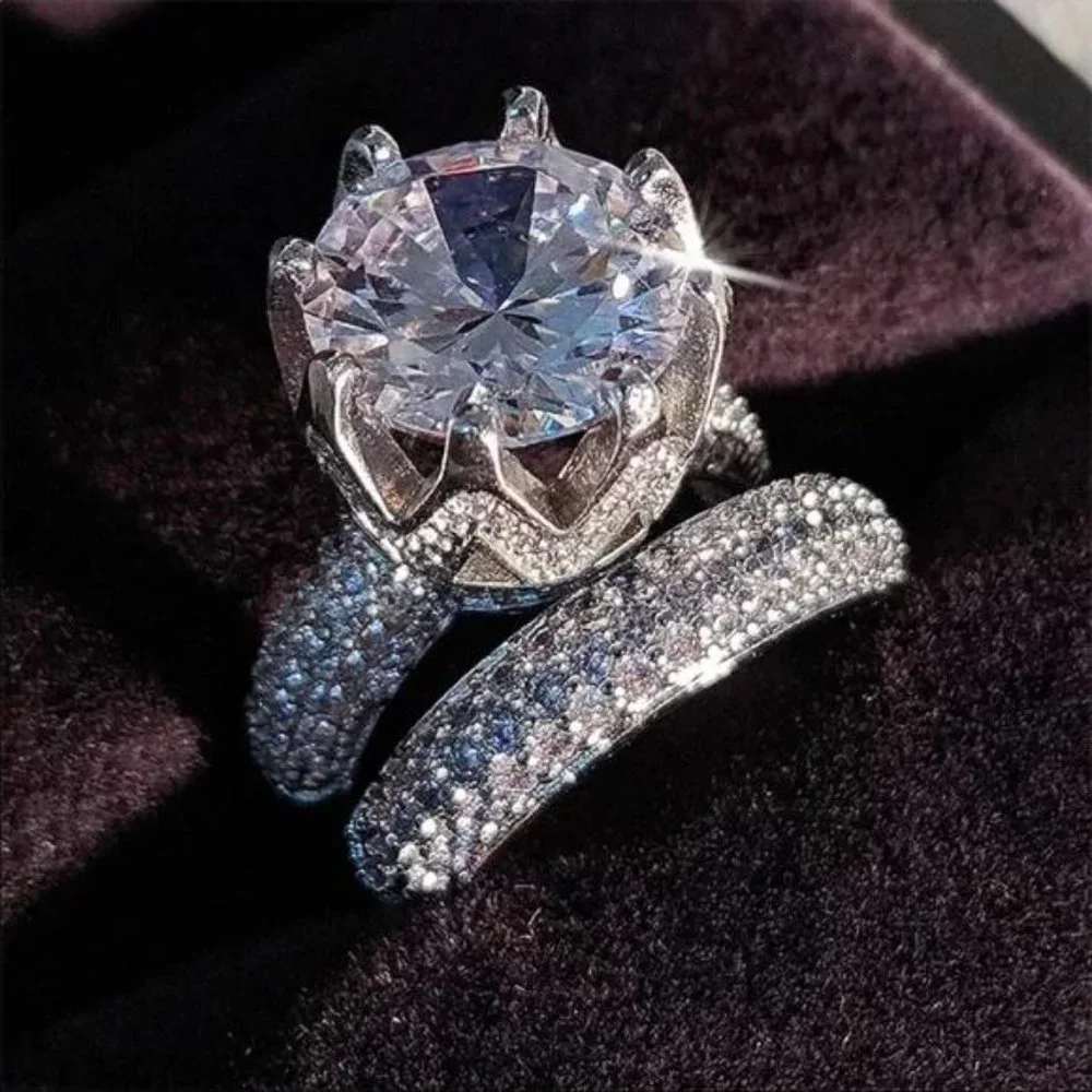 NEW 925 STERLING SILVER DIAMOND RING - Picture 3 of 4